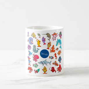 Meerestiere farbenfrohe Meerescharaktere Kaffeetasse
