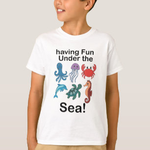 Meerestiere haben Spaß unter dem Meer Geburtstag T-Shirt