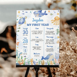 Meerestiere Junge unter dem Meer Geburtstagskarte Poster