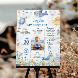 Meerestiere Junge unter dem Meer Geburtstagskarte Poster