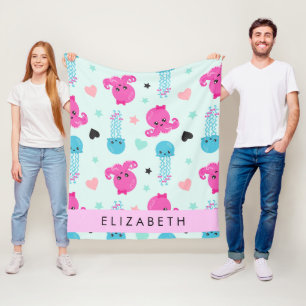 Meerestiere, Kraken, Quallen, Herz, Ihr Name Fleecedecke