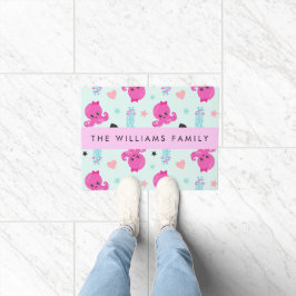 Meerestiere, Kraken, Quallen, Herz, Ihr Name Fußmatte