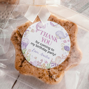 Meerestiere Mädchen unter dem Meer Geburtstag Runder Aufkleber