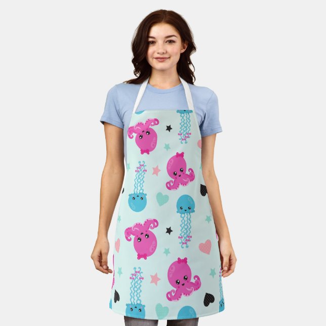 Meerestiere, Meeresleben, Oktopus, Quallen, Herzen Schürze (Getragen)