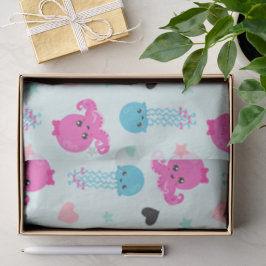 Meerestiere, Meeresleben, Oktopus, Quallen, Herzen Seidenpapier