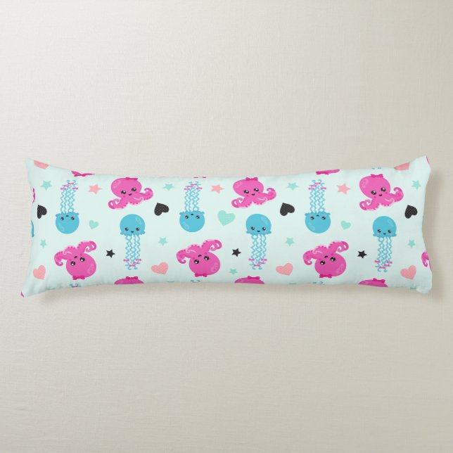 Meerestiere, Meeresleben, Oktopus, Quallen, Herzen Seitenschläferkissen (Vorderseite)