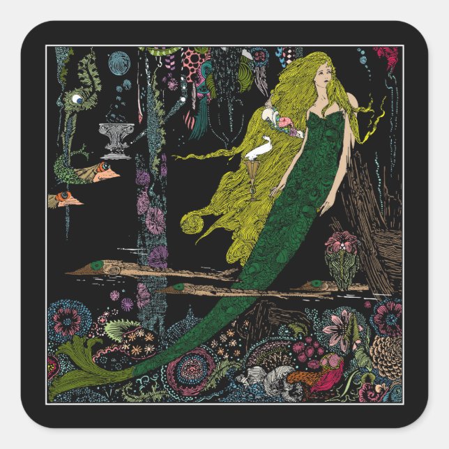 Meerestiere Quadratischer Aufkleber (Vorderseite)