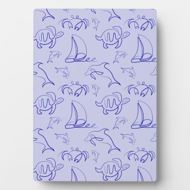 Meerestiere und Segelboote mit einer einzigen zeic Fotoplatte (Vorderseite)