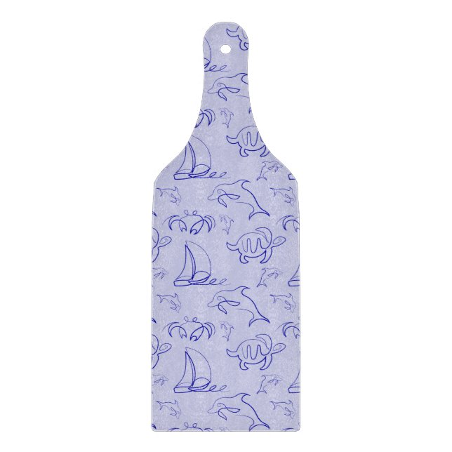 Meerestiere und Segelboote mit einer einzigen zeic Schneidebrett (Vorderseite)