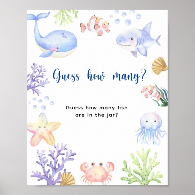 Meerestiere - Wie viele Fische sind im Glas? Poster (Vorne)