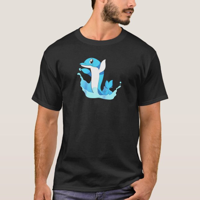 Meerestierwellen Dolphin Raglan Baseball T-Shirt (Vorderseite)