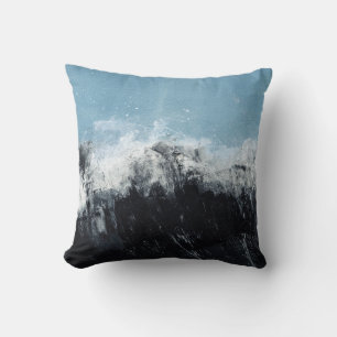 Meereswelle: handbemaltes Design Kissen