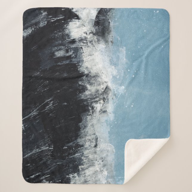 Meereswelle: handbemaltes Design Sherpadecke (Vorderseite)