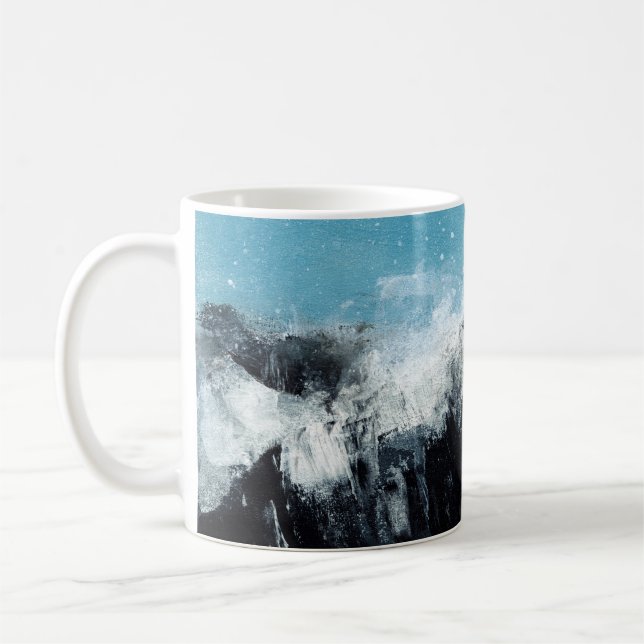 Meereswelle. Handgemalte Abbildung Kaffeetasse (Links)