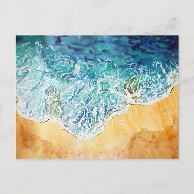 Meereswellen am Strand Postkarte (Vorderseite)