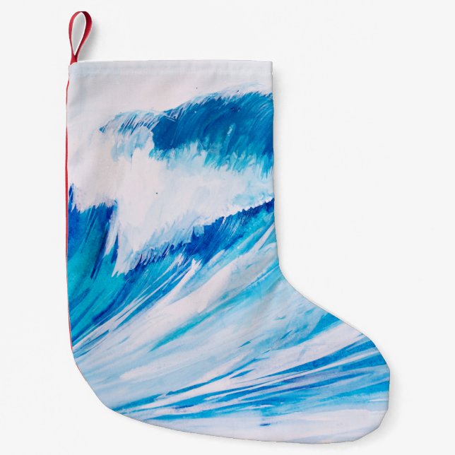 Meereswellen: Blumarine Wasserfarbe Schönheit. Kleiner Weihnachtsstrumpf (Vorderseite)