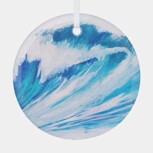 Meereswellen: Blumarine Wasserfarbe Schönheit. Ornament Aus Glas