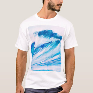 Meereswellen: Blumarine Wasserfarbe Schönheit. T-Shirt