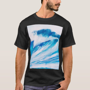 Meereswellen: Blumarine Wasserfarbe Schönheit. T-Shirt