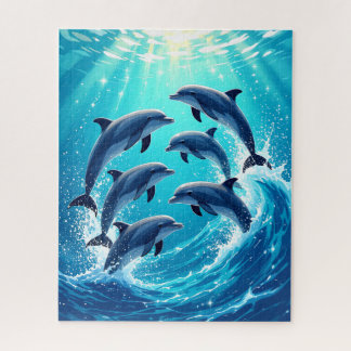 Meereswellen-Delphine Puzzle