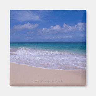 Meereswellen, die auf einen Sandstrand schmieden Magnet