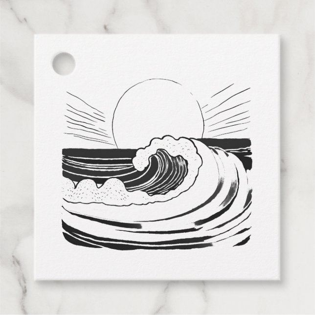 Meereswellen Geschenkanhänger (Vorderseite)