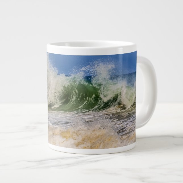 Meereswellen in Bewegung Jumbo-Tasse (Vorderseite Rechts)