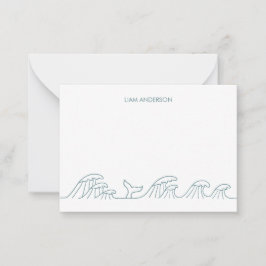 Meereswellen Küstenkinder personalisiert Mitteilungskarte