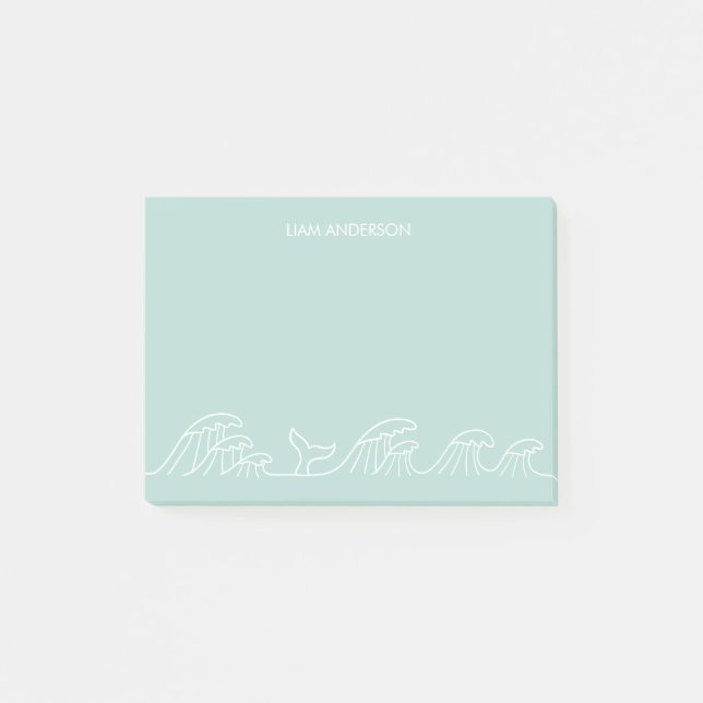 Meereswellen Küstenkinder personalisiert Post-it Klebezettel (Vorderseite)