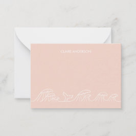 Meereswellen Küstenmädchen personalisiert Mitteilungskarte