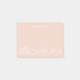 Meereswellen Küstenmädchen personalisiert Post-it Klebezettel