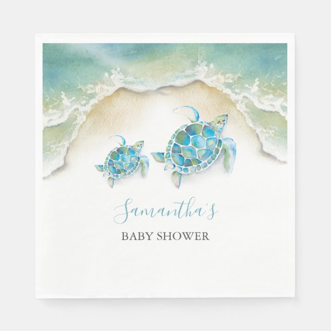 Meereswellen Meeresschildkrötenpapier Serviette (Vorderseite)