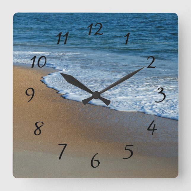 Meereswellen Quadratische Wanduhr (Vorderseite)