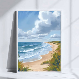 Meereswellen Strandküste gestrichen Poster