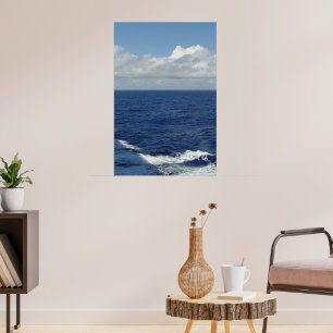 Meereswellen und weiße Flussuchten Poster