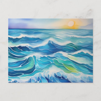 Meereswellen unter der Sonne Postkarte