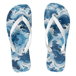 Meereswellen Wasserelement Flip Flops