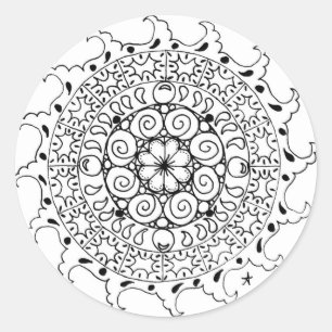 Meereswellen Zen-Mandala Runder Aufkleber
