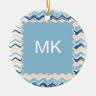Meereswellen Zickzack Keramik Ornament