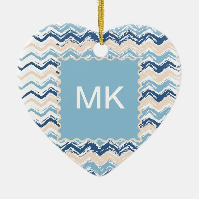 Meereswellen Zickzack Keramikornament (Vorne)