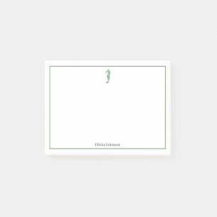 Meereswelt der Tierdarstellung im grünen Seepferd  Post-it Klebezettel