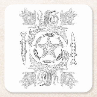 Meereswelt Erwachsene Farbpapier Untersetzer