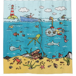 Meereswelt unter dem Meeresspiegel Duschvorhang