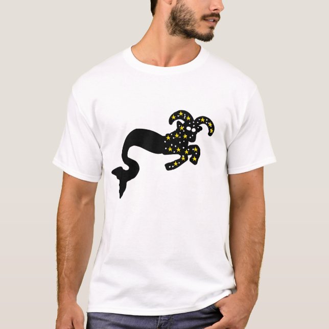 Meeresziege Kosmische Präsenz – Astrologiezeichen  T-Shirt (Vorderseite)