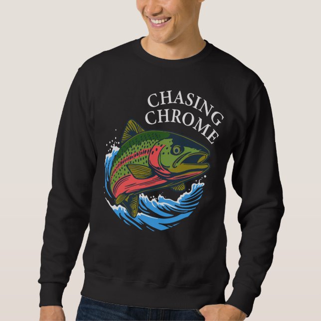 Meerforelle auf Chromjagd Sweatshirt (Vorderseite)