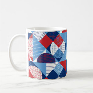 Meergeometrie: nahtloses Muster im Sommer. Kaffeetasse