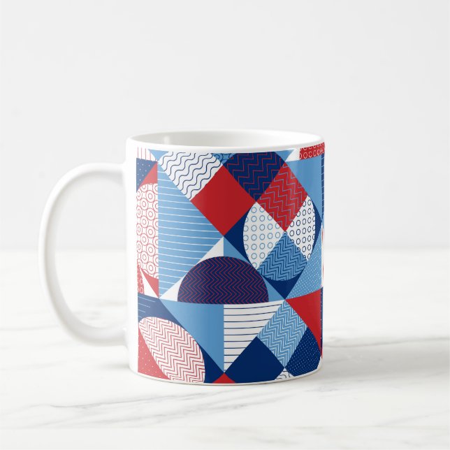 Meergeometrie: nahtloses Muster im Sommer. Kaffeetasse (Links)