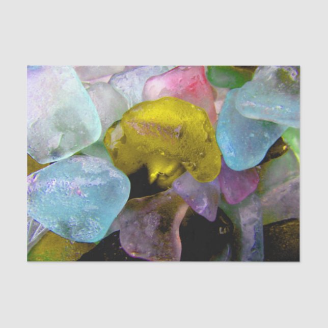 Meerglas aus dem Beringmeergewebe Seidenpapier (Vorderseite)