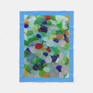 Meerglas, dunkle Strandglasfarben Fleecedecke