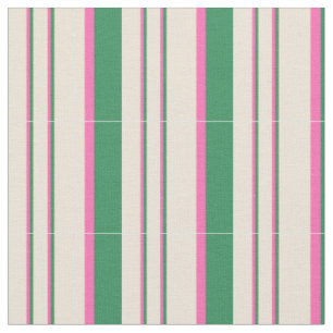 Meergrün, heißes Rosa und Bisque Lines Muster Stoff